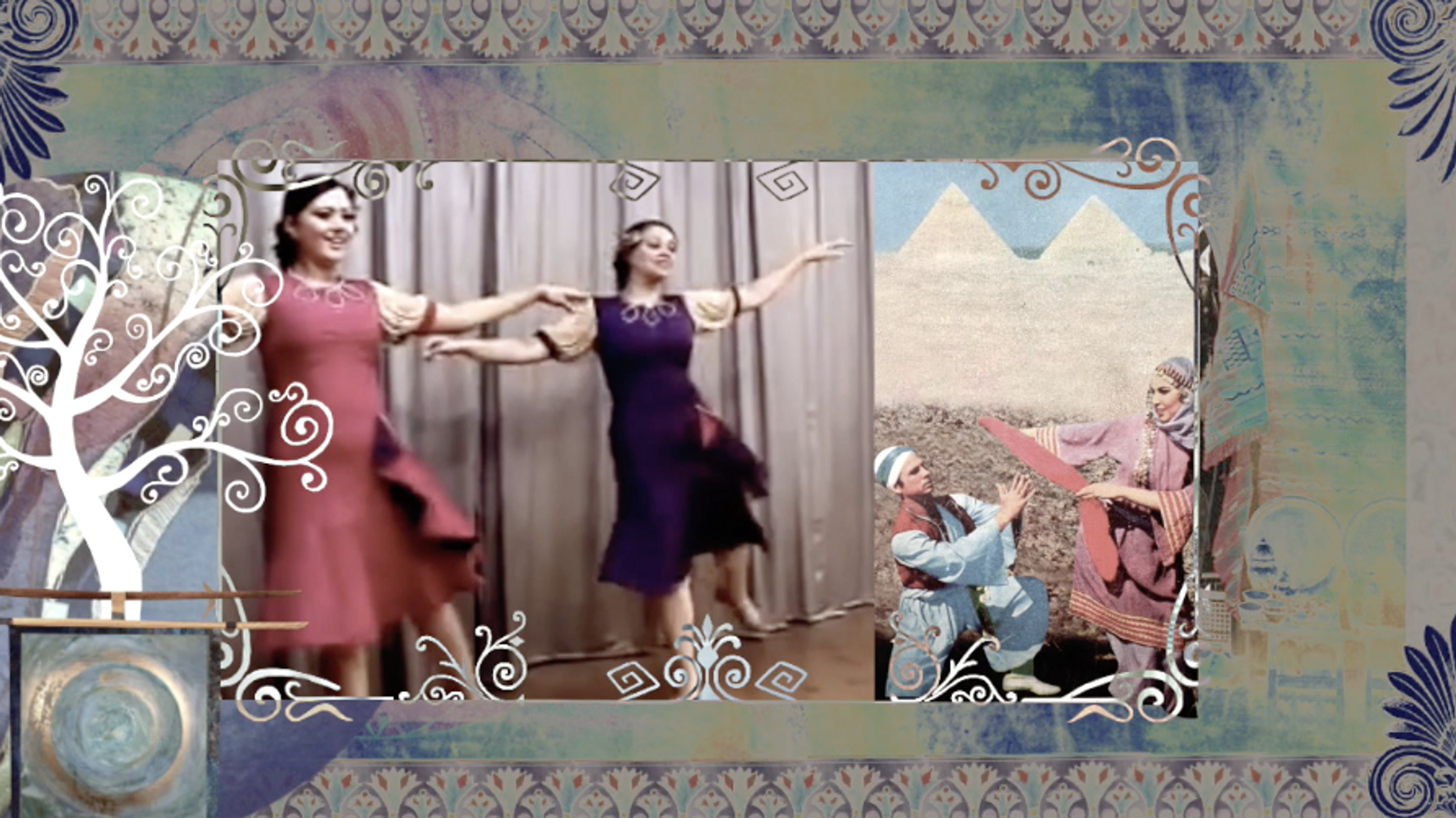 “Cultural Heritage of MUWASHAHAT Dance Folklore of Egypt" - digital e-videography, (featured artists - Nesrin and Inas, Ya Msafer Wahdek" muwashahat choreography by M.Reda), archival footage from Reda Technique DVD